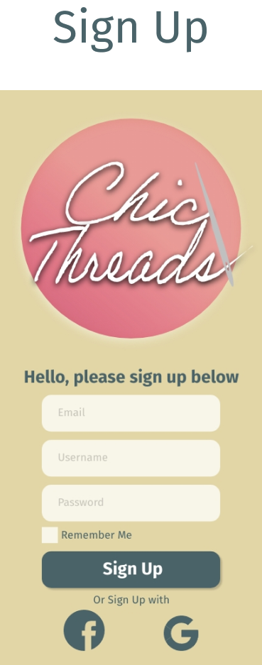 high-Fidelity--wireframes-chic threads; signup